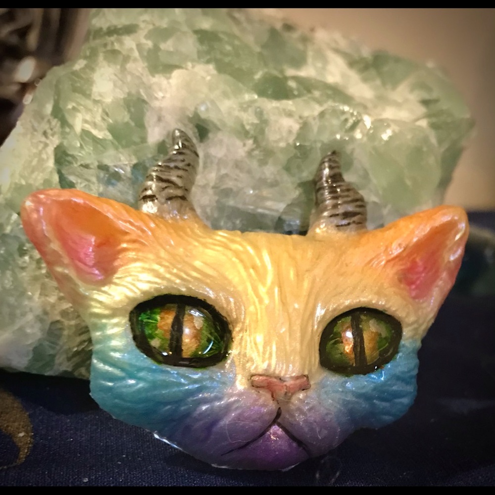 Rainbow PrIde Devil kitty magnet! 🌈🌈😈😈